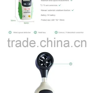 Multi-function Display Temperature Wind Speed Anemometer 25m/s Vane Anemometer thumbnail-6