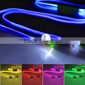 Metal Head Cheap Colorful Earphones Headset LED Flash Night Light Noctilucent Earphone With Clip Mic For Smart Phone thumbnail-5