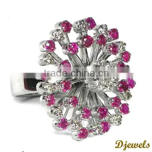 White Gold Diamond Rings 14K Diamond Gold Jewelry thumbnail-2
