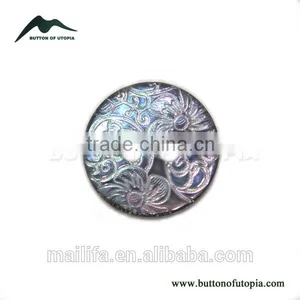 Natural 2 Holes Fancy High Quality Japanese Agoya Shell Button With Logo Engraved On thumbnail-1