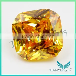 5A High Quality Light Yellow Cubic Zirconia 6*6mm Special Cut Gemstone thumbnail-1