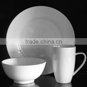 12pcs Standard Design White Dinnerware Set Ceramic Porcelain Fine Bone China thumbnail-6