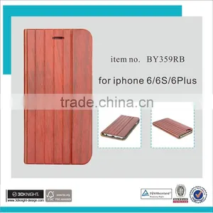 Case for IPhone 6 Flip Wooden Mobile Phone Case Blank Back Cover Rose thumbnail-1