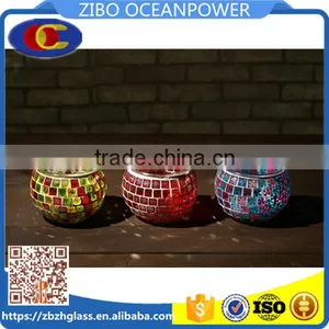 Glass Candleholder Glass Jar Mosaic Decor Hotsale thumbnail-1