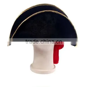 Cheap Promotional Adult Flocking Pirate Hat With Red Band thumbnail-2