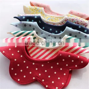 100% Cotton Infant Baby Bibs Flower Shape Decorate Waterproof Washable Cotton thumbnail-5