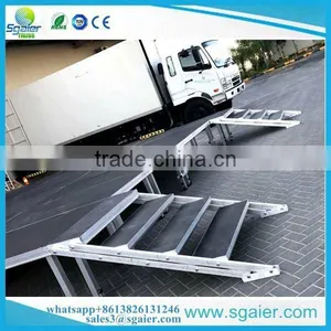 Modular Square Stage With 4 Steps Stairs With Square Legs thumbnail-1