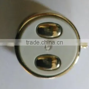 BAYONET TYPE WELD FREE OVAL PIN B22 AND E27 SCREW BASE CAP IRON ALUMINUM OR BRASS thumbnail-1