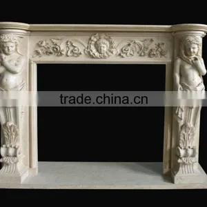 Western Style Carving Marble Fireplace thumbnail-5