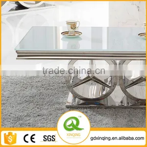 TH413 Stainless Steel Tempered Glass Dining Table Design thumbnail-3