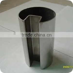 201 304 Stainless Steel Slotted Round Tube For 15mm Glass thumbnail-1