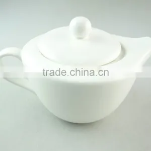 Unique Shape White Ceramic Teapot Coffee Pot in Stock thumbnail-1