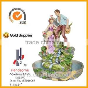24" Antique Village Resin Indoor Water Fountain for Garden Decoration thumbnail-2