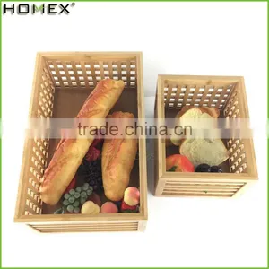 Square Bamboo Storage Organizer/Food Storage Box Bin/Homex_FSC/BSCI Factory thumbnail-1