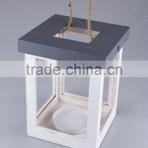 Wooden Candle Holder With Portable Rope/Home Decoration Candlestick thumbnail-1