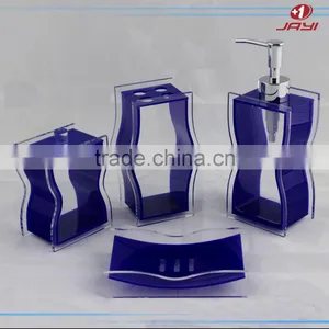 China Wholesale Luxury Pump Bottle Hotel Balfour Purple Crystal Clear Plastic Lucite Acrylic Bathroom Accessories thumbnail-1