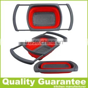 Collapsible Silicone Colander High Quality Silicone Strainer Kitchen Strainer thumbnail-1