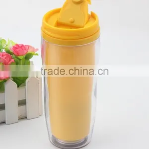 Double Wall Plastic Cup Sports Water Bottle Coffee Mug thumbnail-2
