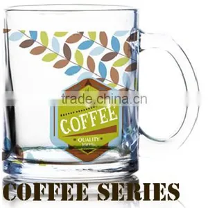 6oz 8oz 10oz 12oz Caffe Latte Espresso Cappuccino Color Printing Glass Coffee Mug thumbnail-1