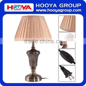 13" European Bedside Table Lamp w/ LED Bulb Champagne Bedroom Night Light thumbnail-2