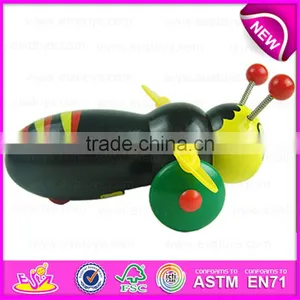 Cartoon Animal Bee Design Kids Hand Push Toy,Preschool Baby Lovely Animal Toys Wooden Little Bee Push Toy W05B111 thumbnail-4