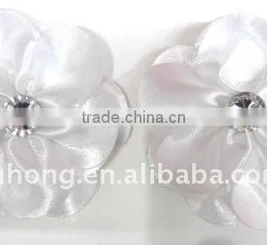 2.5"satin Flower/silk Flower/ Hair Accessory White thumbnail-1