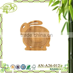 Aonong All-Natural Bamboo Folding Collapsible Fruit Basket thumbnail-2