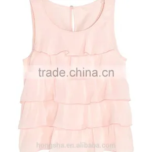 2016 Children Little Girls Flowy Tiered Sleeveless Top HST8035 thumbnail-2