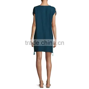 Women Summer Embroidery Dress 2017 Cap Sleeve Linen Flare Dress HSD9995 thumbnail-4