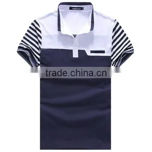 High Quality 100% Cotton Collar Pocket Men T-shirt thumbnail-4