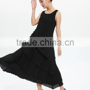 Pleat Ladies Sleeveless Vest Dress New Design Cake Dresses thumbnail-5