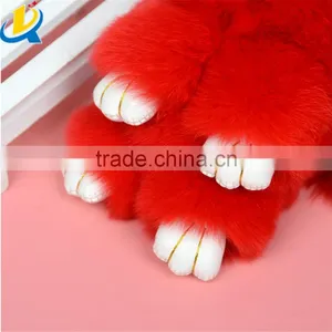 Wholesale Luxury Hot Sale Colorful Mink Fur Novelty Rabbit Keychain thumbnail-6