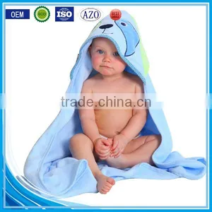 China Wholesale Supplier Velour Embroidered Organic Cotton Towel Hooded Baby Bath Towel thumbnail-6