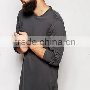 2016 China Manufacturers Summer Men Short Sleeve Double Sided Zipper100coton t Shirt thumbnail-3