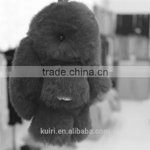 2017 Genuine Rex Rabbit Furs Keychain Pendant Bag Car Charm Tag 18cm Fluffy Bunny Rabbit Keychain Toy Doll Fur Monster Ke Lqb-39 thumbnail-2