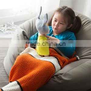 2017 Fashion Style Cute Gift for Girls Air Conditioning Mermaid Knit Blanket thumbnail-5