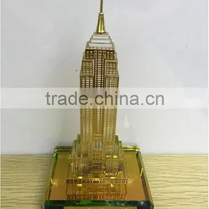 Hot Sale !!Wholesale Crystal Empire States Building Gold Plated For Wedding Gift Souvenir thumbnail-1