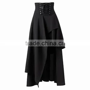Onen 2017 Womens Steampunk Gothic Black Long Skirt thumbnail-1