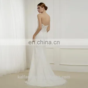 EBL-2827 A-Line Scoop 100% Same as Picture Strapless Mermaid Beaded Gorgeous Bridal Wedding Dress thumbnail-2