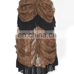 Gothic Steampunk Laces and Frills Layered High Low Skirt thumbnail-3