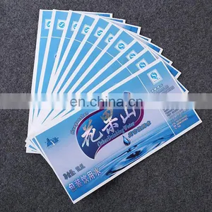 China Factory Wholesale Die Cut Heat Resistant Paper Sticker for Mineral Water Bottle Label thumbnail-1