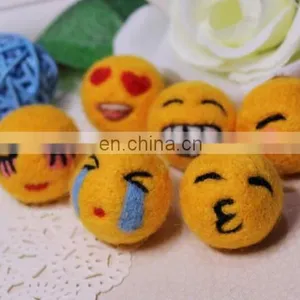 Mini Plush Toy Emoji Keychain Felt Fabric Backpack Accessories thumbnail-2