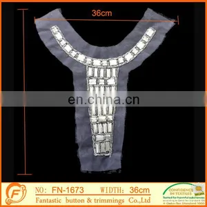 Fancy Rhinestone Beaded Lace Collars thumbnail-1