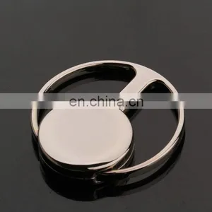 Round Shape Metal Cheap Silver Plated Sublimation Keychain thumbnail-1