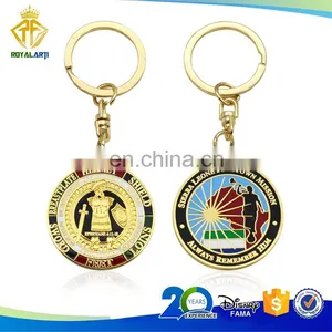 Promotional Custom Hard Enamel Metal Keychain in Shiny Gold Finishing thumbnail-1