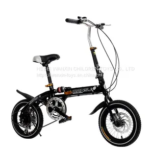 Black 12/14/16/18 Inch Folding Bike Mountain Bike for 6-15 Years Old Children thumbnail-1