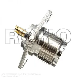 UHF Female Jack 4 Hole 25mm Flange Solder Panel Mount RF Connector thumbnail-1