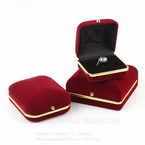 Luxury Elegant Velvet Jewelry Color Box High-end Ring Necklace Velvet Jewelry Set Box thumbnail-3