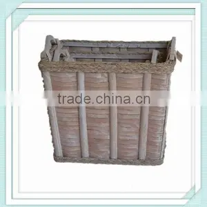 Cheap Rectangular Wicker Firewood Basket Wholesale thumbnail-1