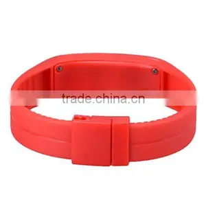 Red Fashion Silicone LED Sports Bracelet Waterproof Digital Wrist Watch Women thumbnail-2